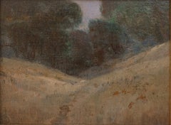 Tonalistische Landschaft des späten 19. Jahrhunderts mit Eichenholzbäumen