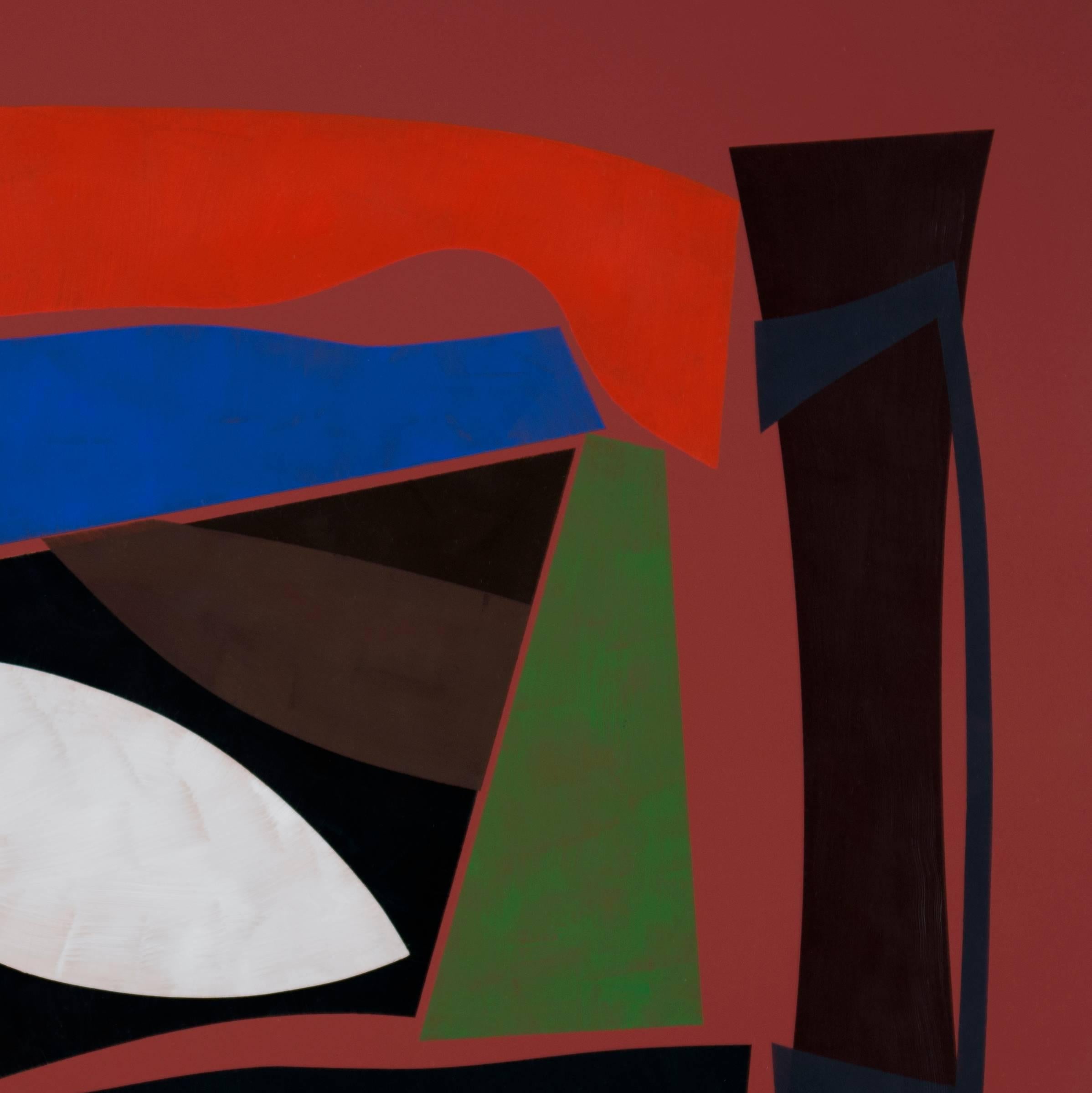 Recalls Thinking - Brown Abstract Painting by Willard Lustenader