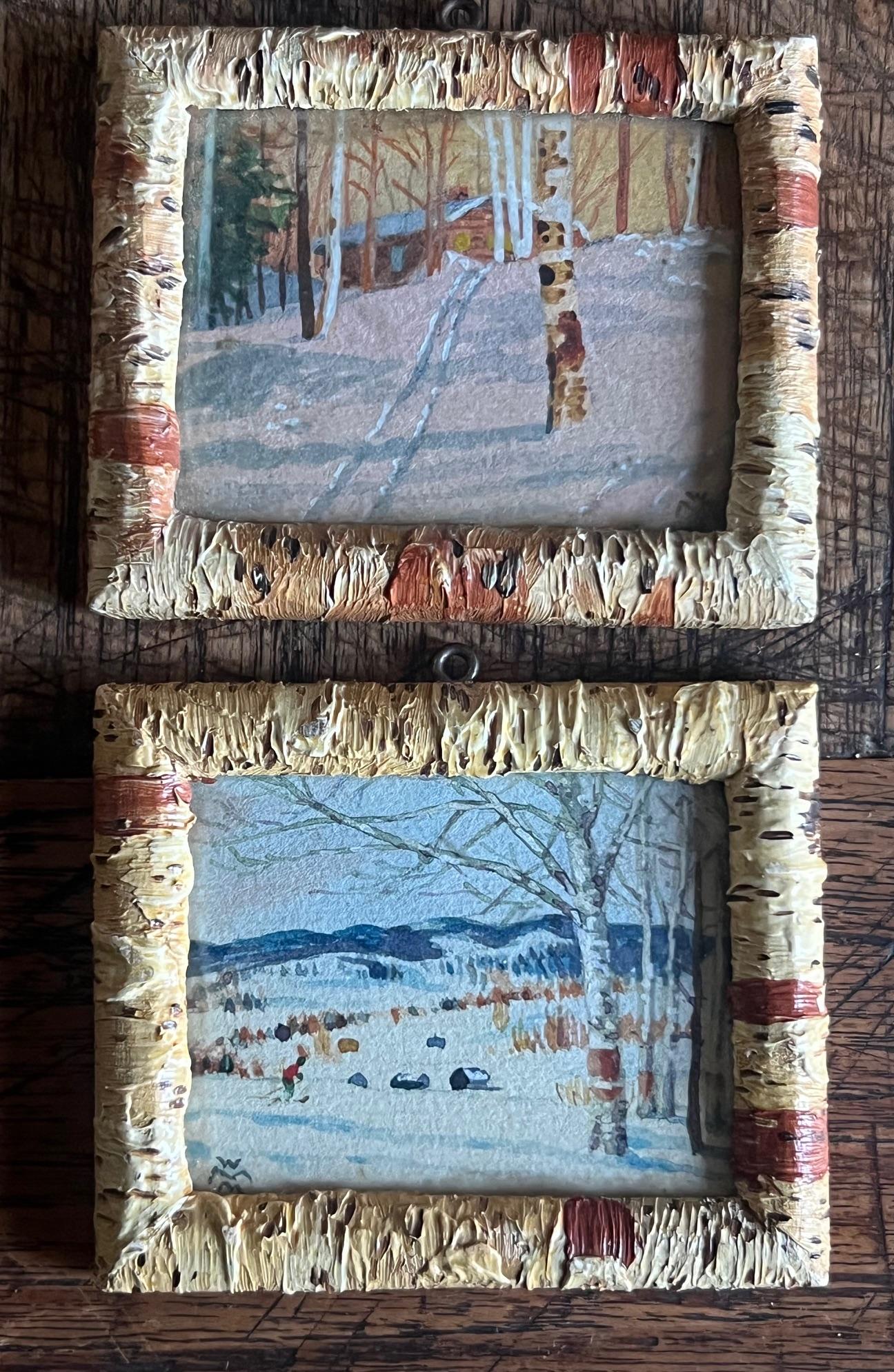 Willard Morse Mitchell Miniatur-Aquarelle, ca. 1941- Satz von 2 im Angebot 5