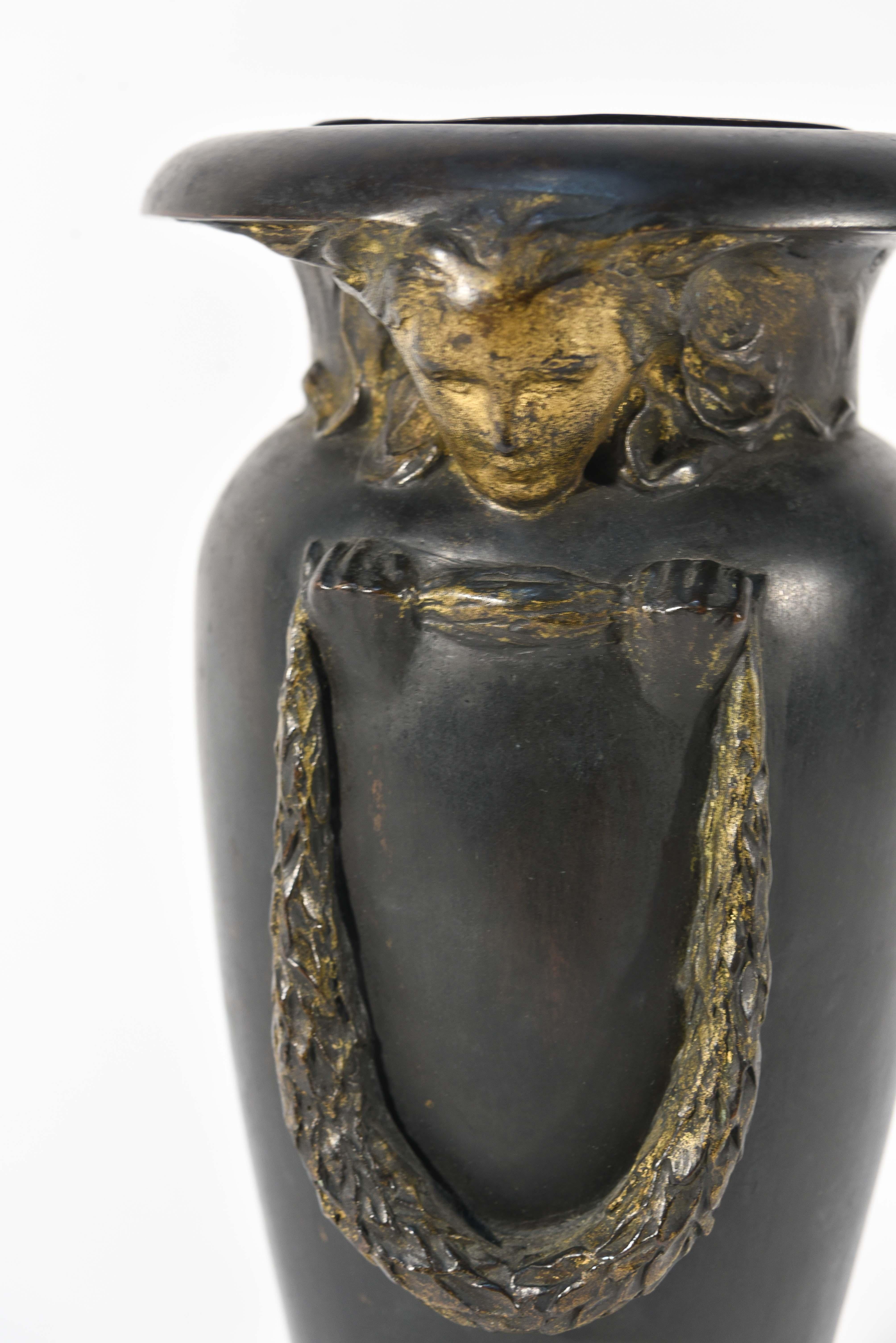 Willard Paddock, Bronze Vase In Good Condition In Norwalk, CT