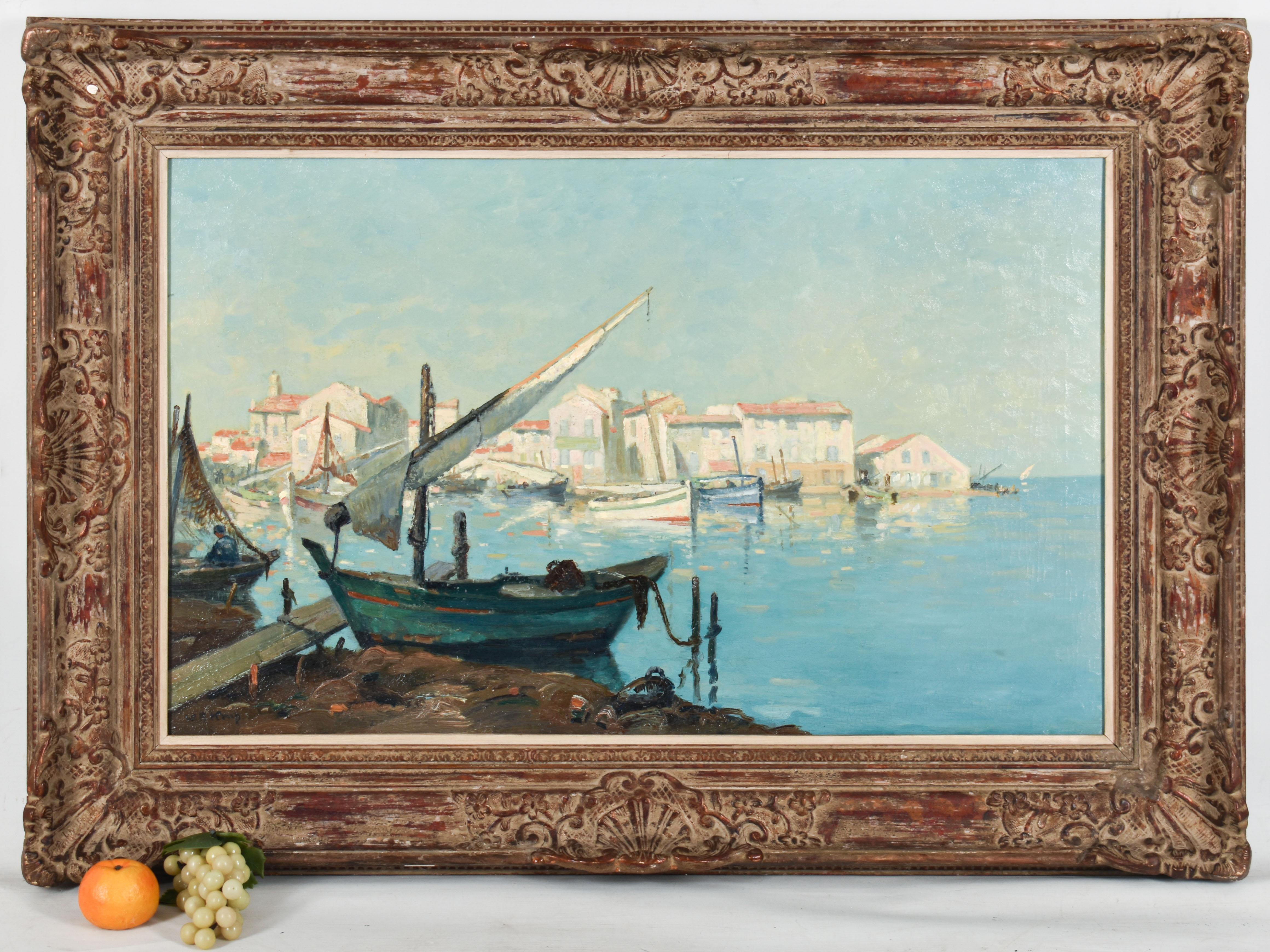 Saint-Tropez  Hafenansicht  Frankreich  niederlndischer Knstler  Willem Knip (Impressionismus), Painting, von Willem Alexander Knip (1883-1967)