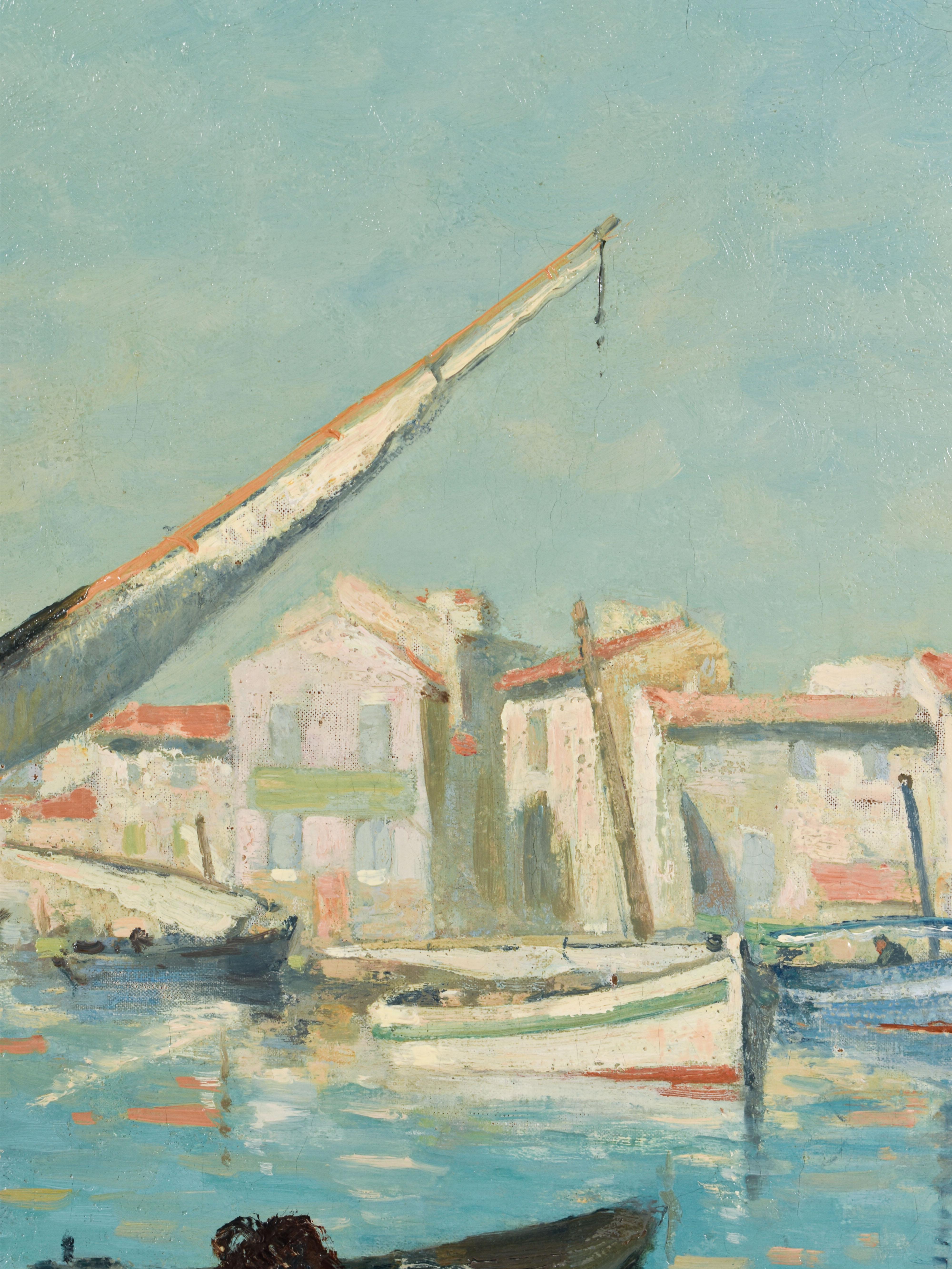 Saint-Tropez  Hafenansicht  Frankreich  niederlndischer Knstler  Willem Knip im Angebot 2