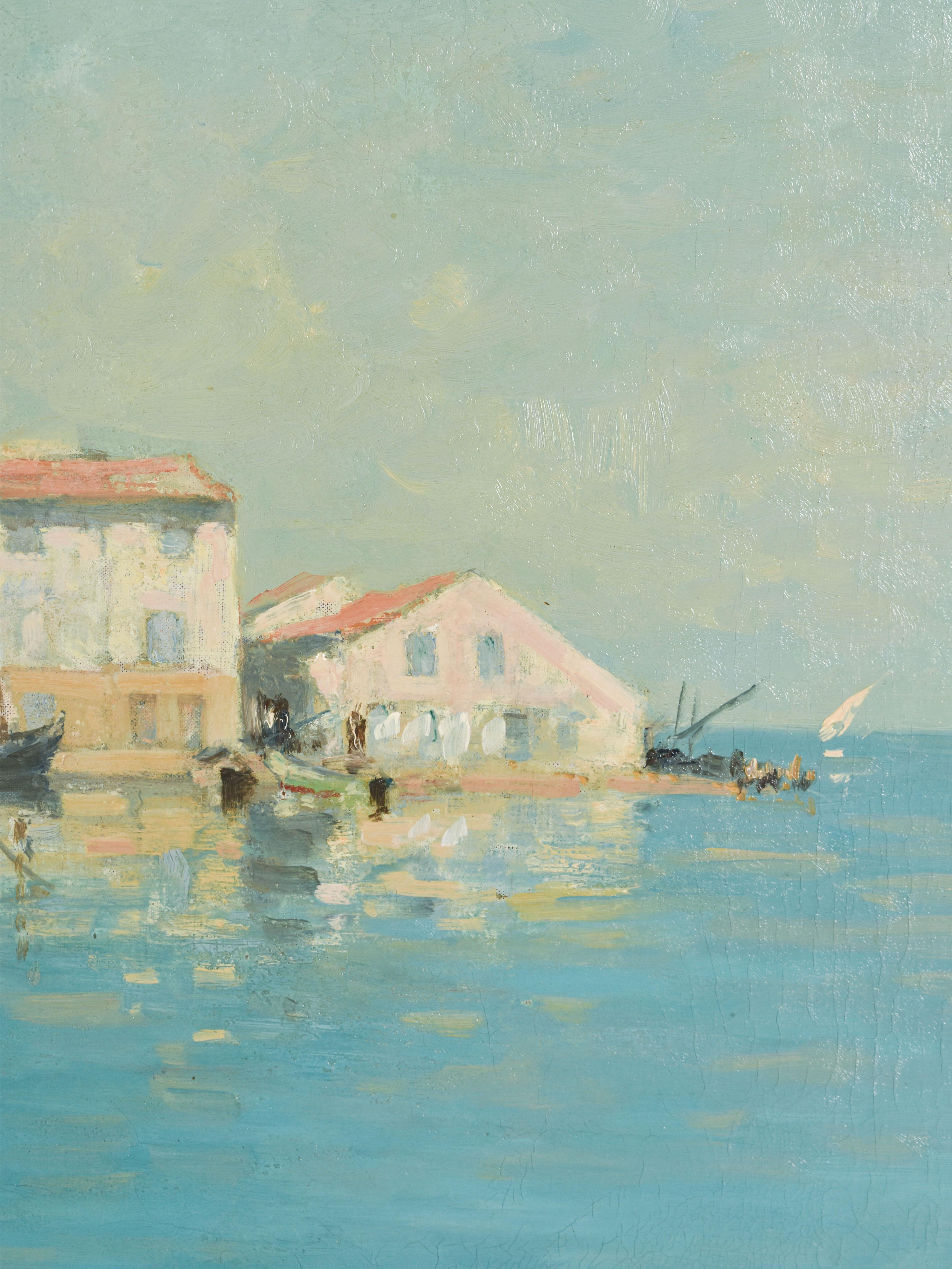 Saint-Tropez  Hafenansicht  Frankreich  niederlndischer Knstler  Willem Knip im Angebot 3