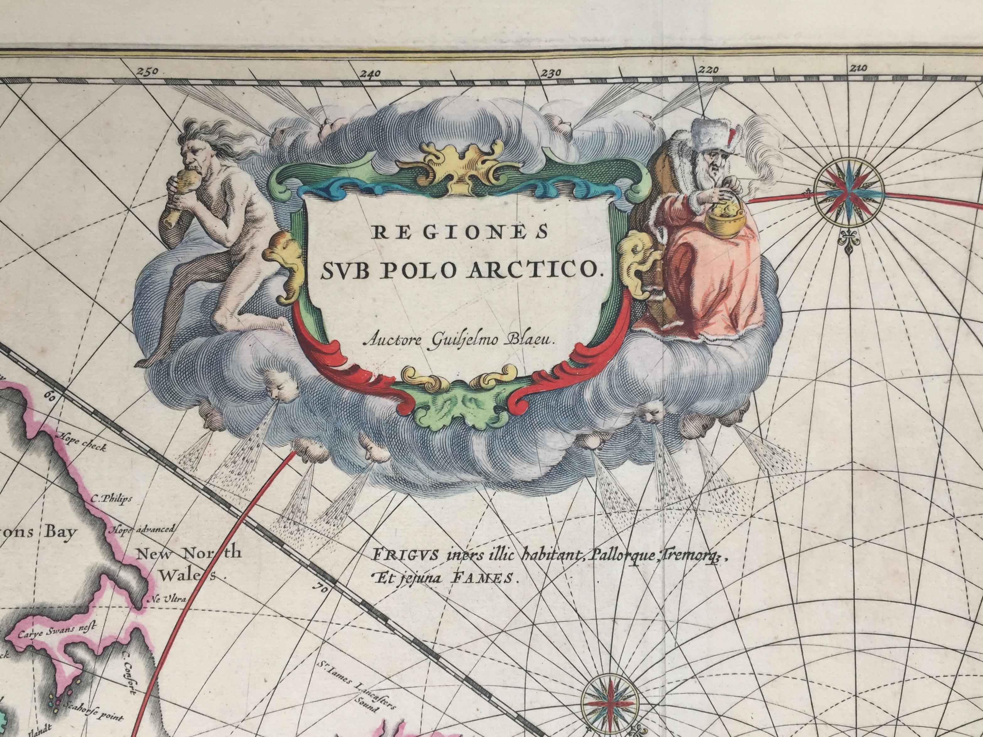 BLAEU MAP OF NORTH POLE and ARTIC - Print by Willem Blaeu