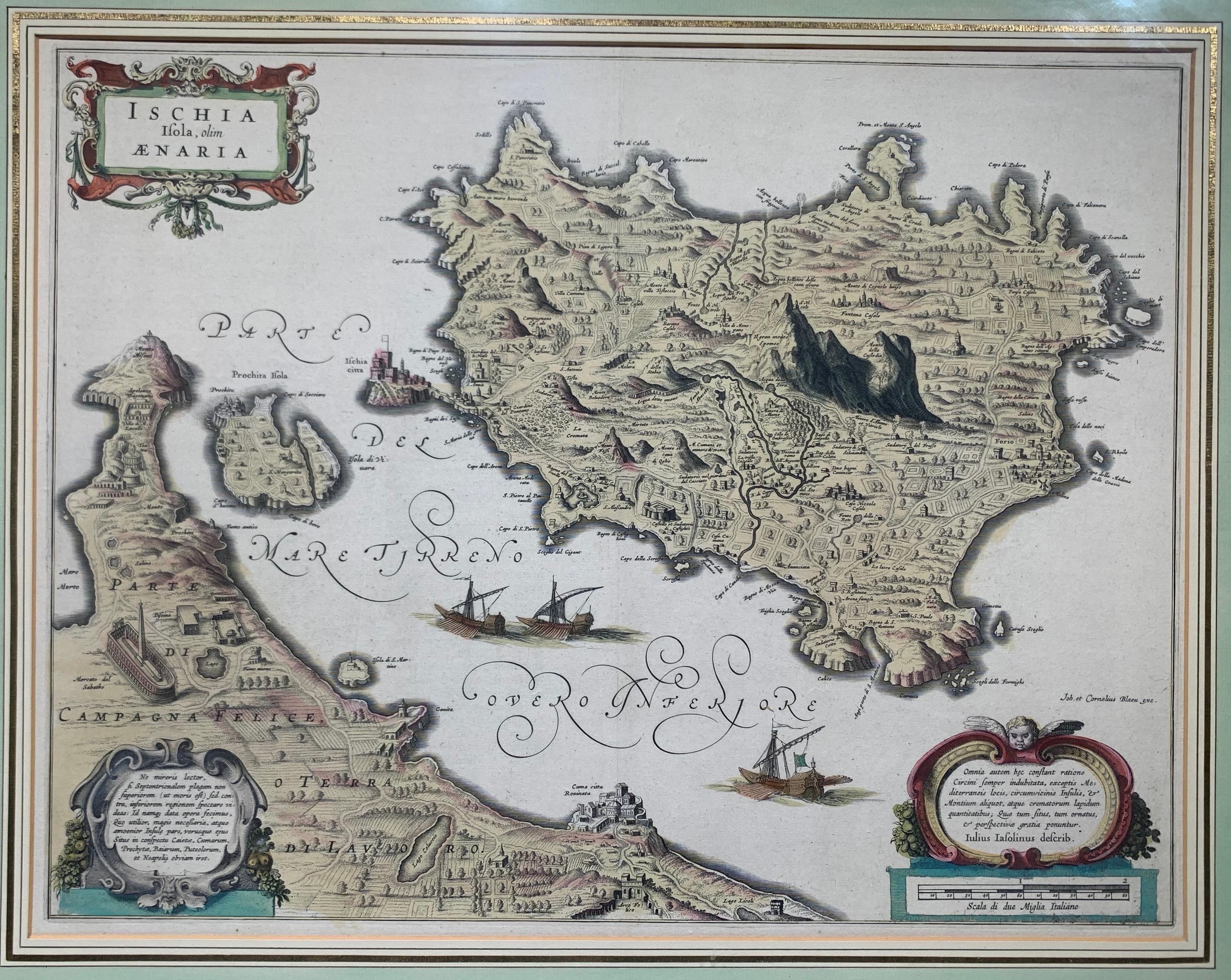 Ischia Isola, olim Aenaria (Antique Italian Map Italy) - Print by Willem Blaeu