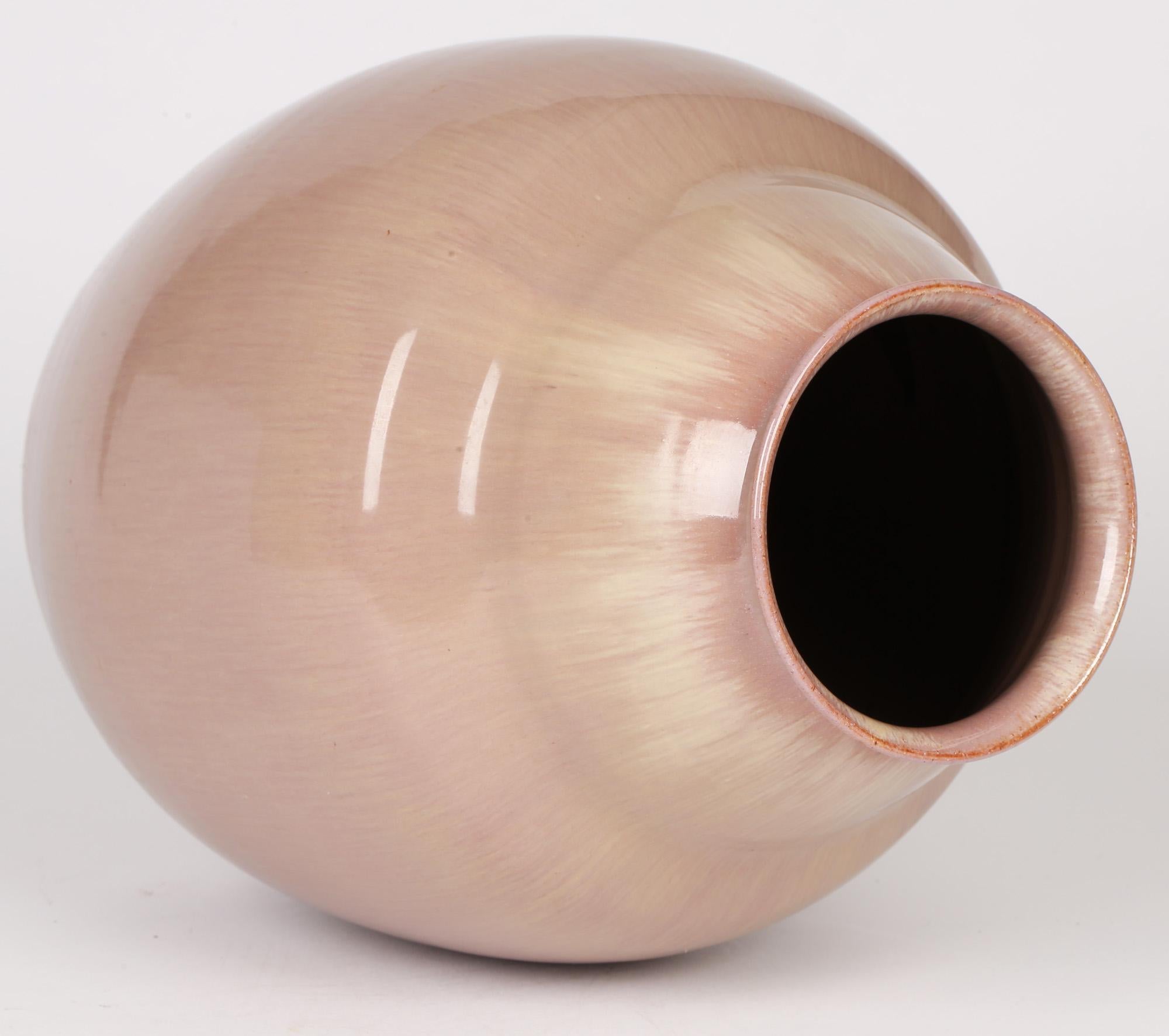 Willem Brouwer Dutch Art Deco Streak Glazed Art Pottery Vase For Sale 6