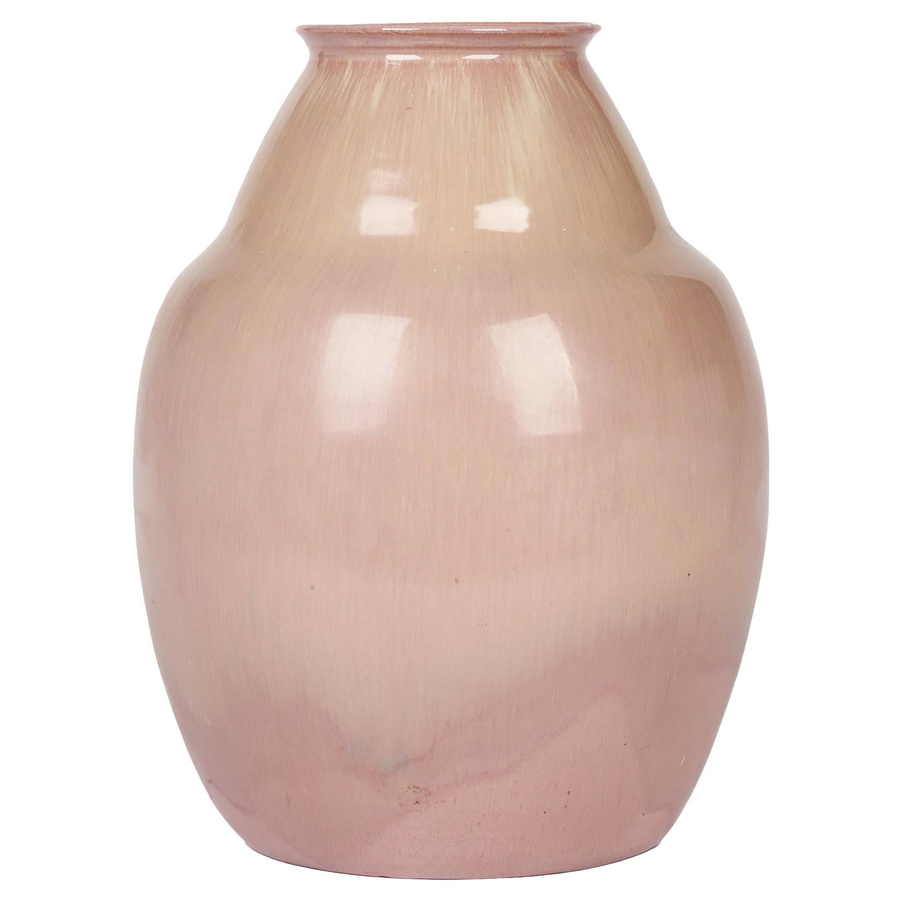Willem Brouwer Dutch Art Deco Streak Glazed Art Pottery Vase