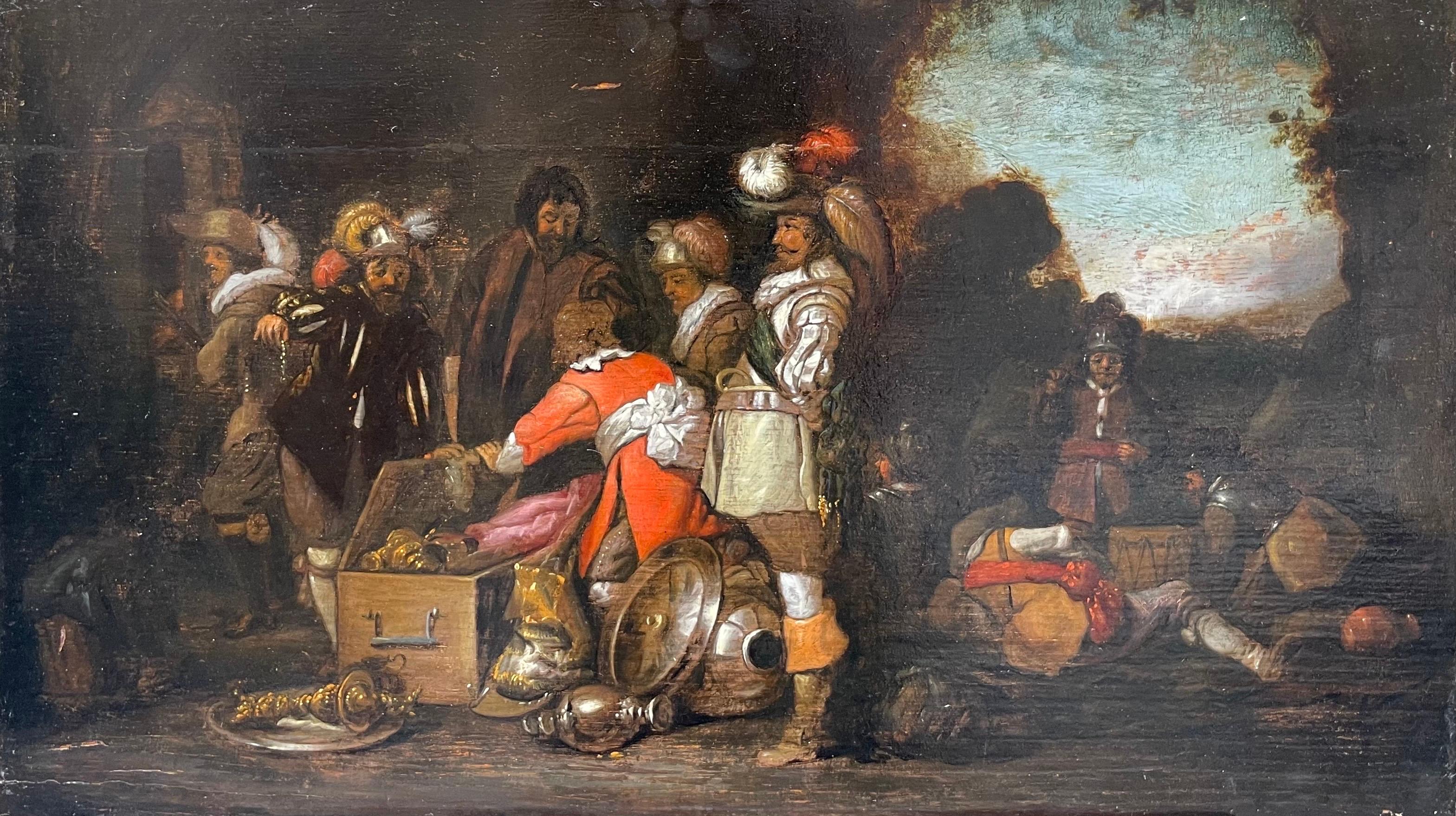 Dutch Military Scene – Circle of Duyster, Soldiers Dividing War Spoils, c.1700 For Sale 4