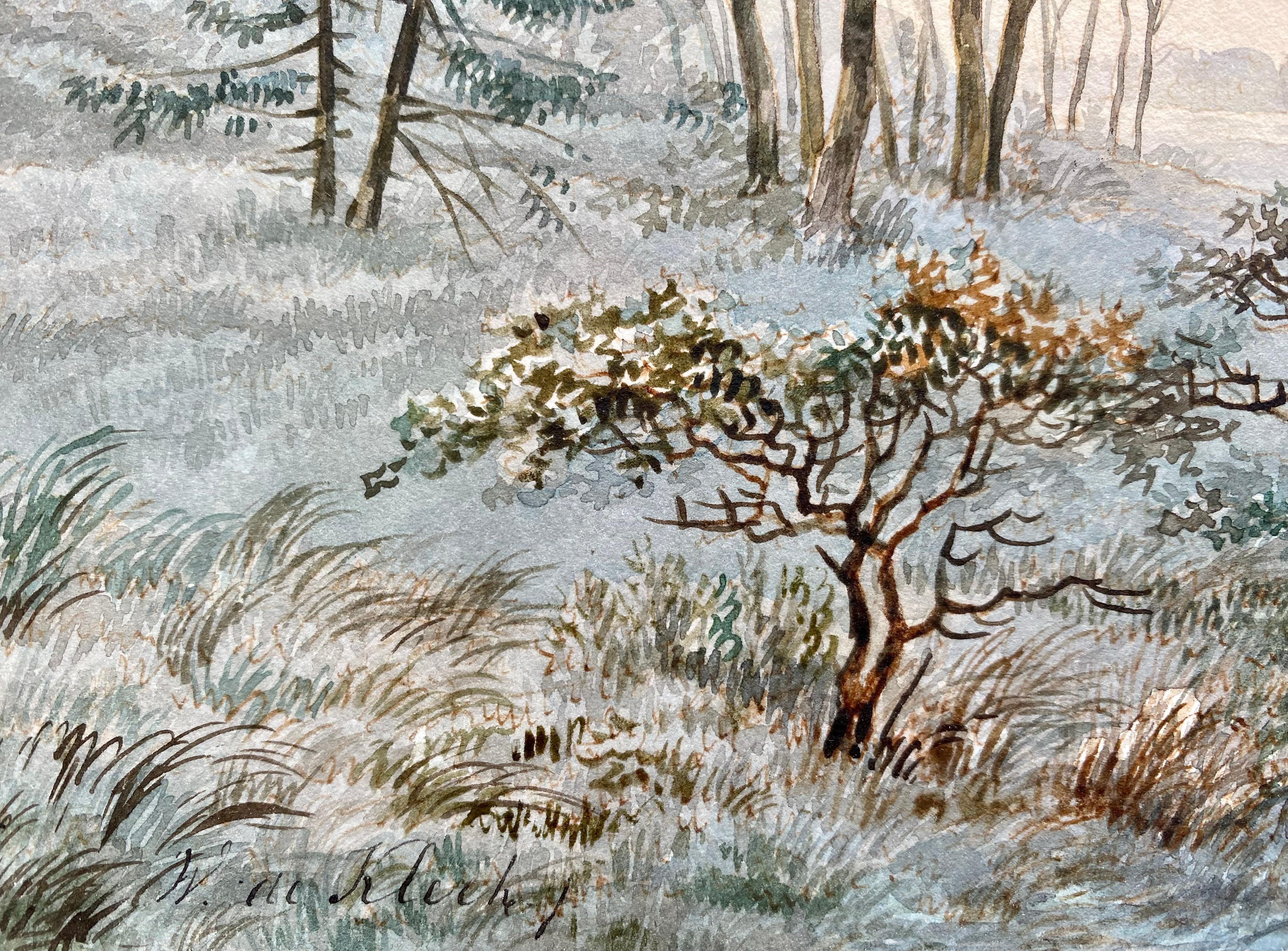 'A winter landscape with an ox-cart' by Willem De Klerk (1800  – 1876) For Sale 4