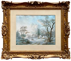 « Un paysage d'hiver avec une sculpture de chèvre » de Willem De Klerk (1800)  - 1876)