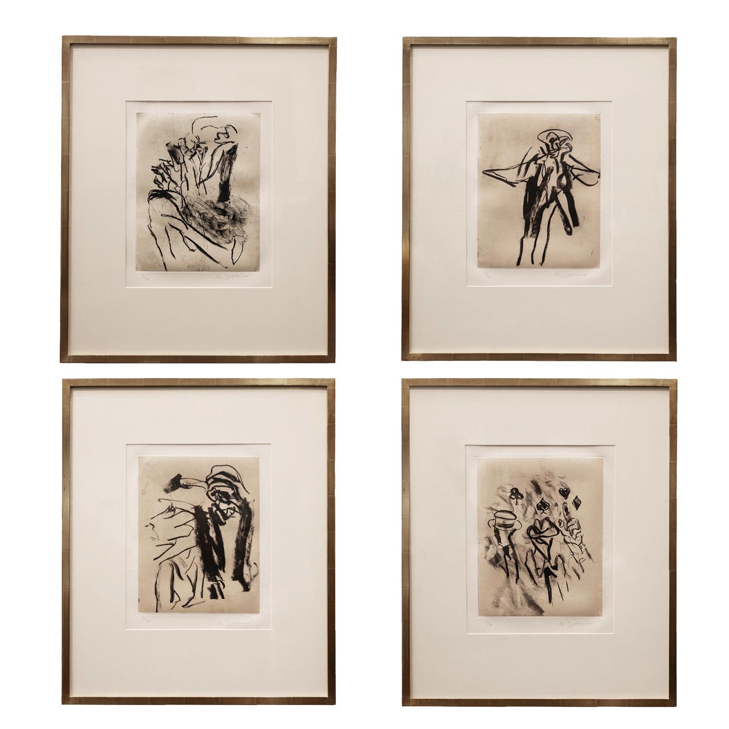 Américain Willem De Kooning ensemble complet de 17 lithographies signées et numérotées 1988 en vente