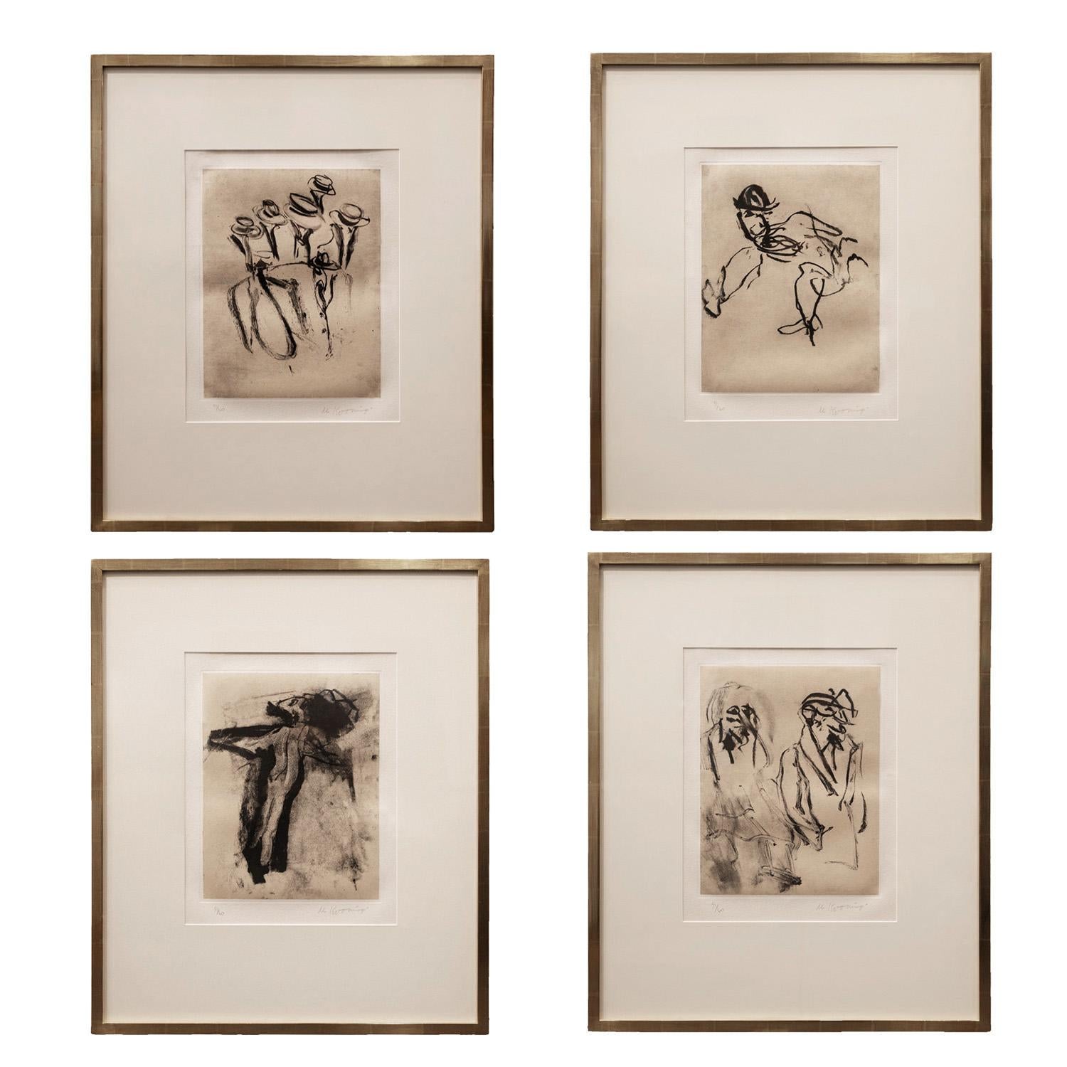 Hand-Crafted Willem De Kooning Complete Set of 17 Lithographs Each Signed and Numbered 1988 For Sale