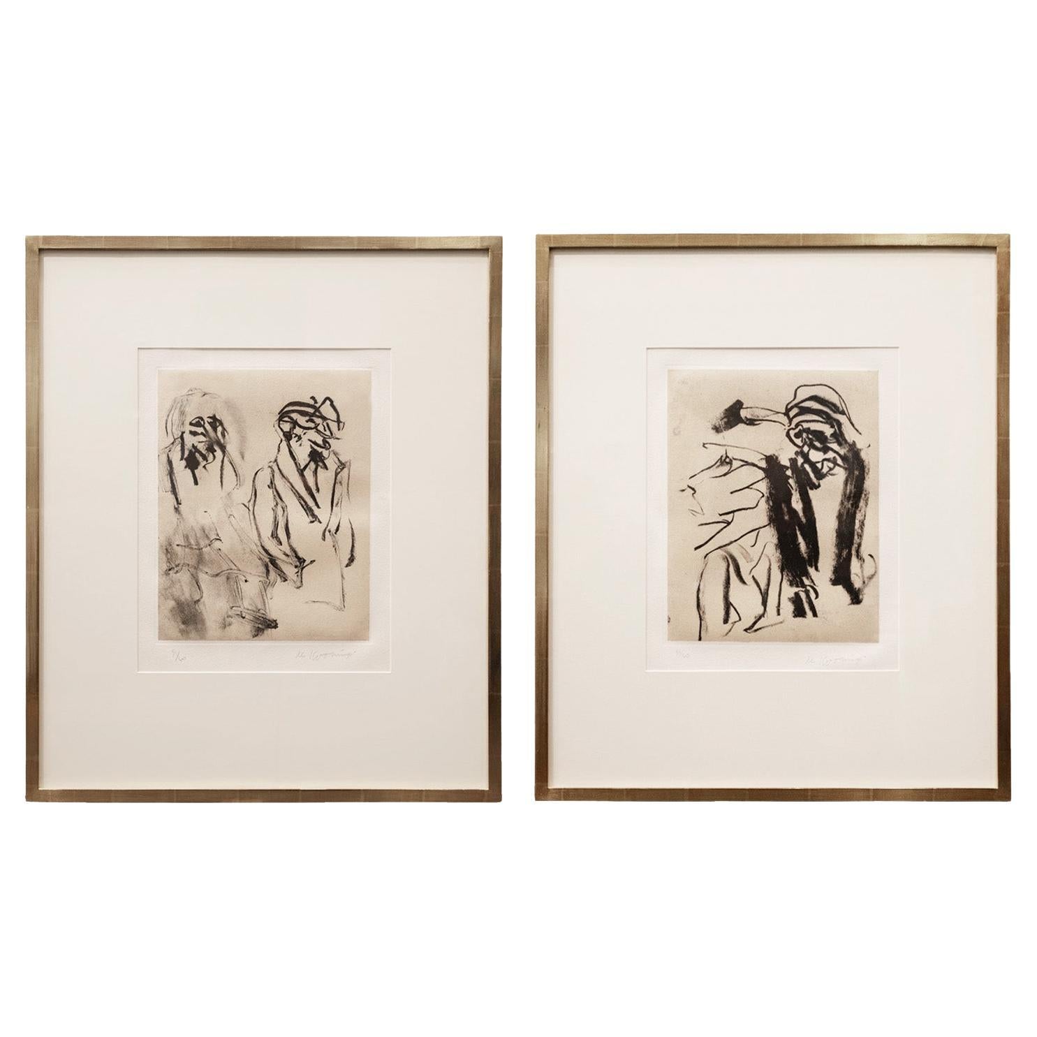 Seventeen Lithographs for Frank O'Hara, New York, Limited Editions Club, 1988 the complete set of 17 signed and numbered lithographs in colors by Willem De Kooning, title page, and justification, on Chine appliqué, numbered 51 of 60 (there were also