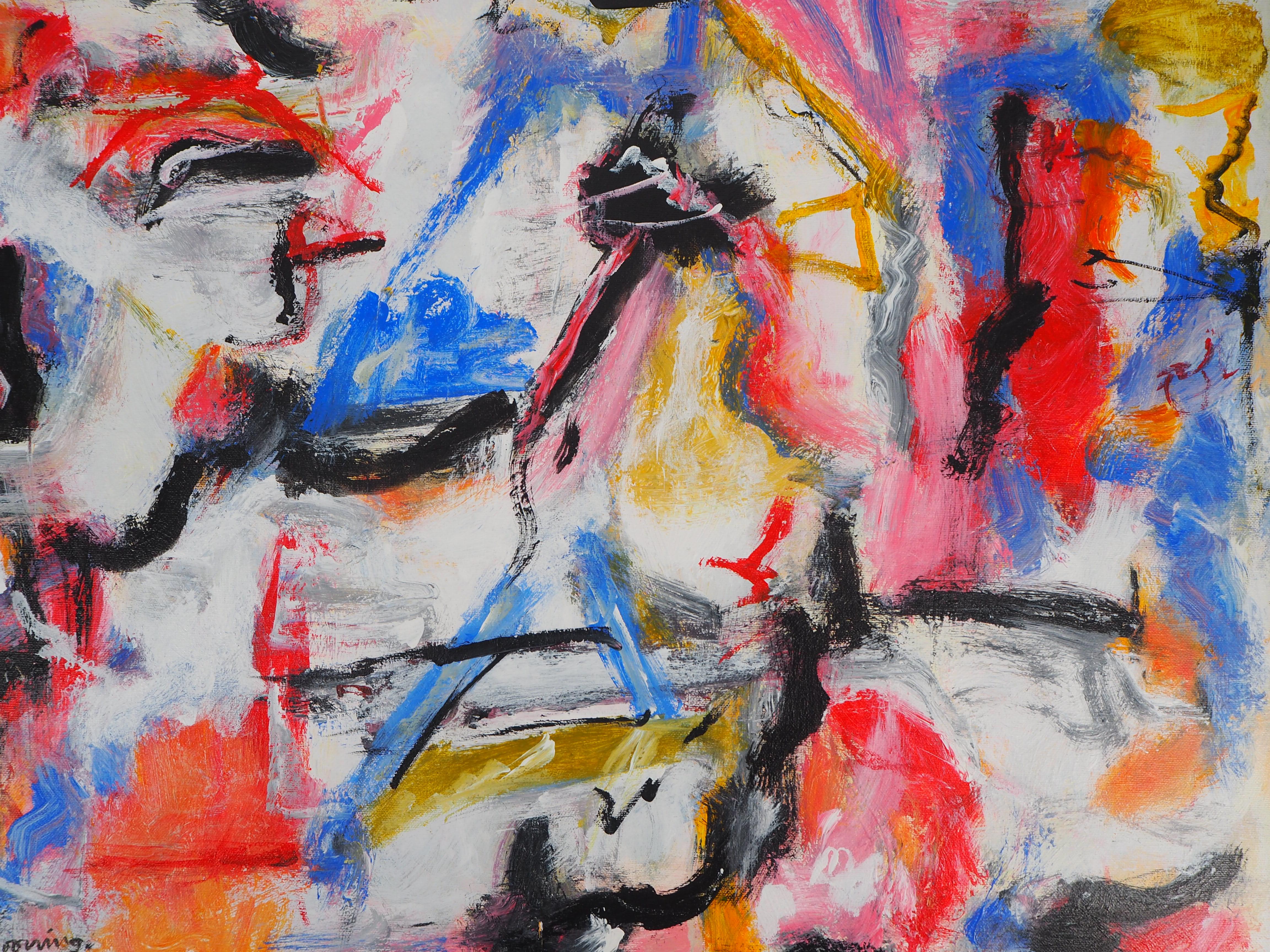 Untitled 1975 - Original Oil on Canvas, Signed - American Modern Painting by Willem de Kooning