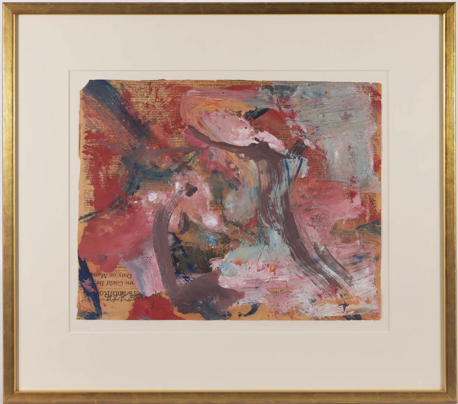 Willem De Kooning Abstract on Newspaper - Painting by Willem de Kooning