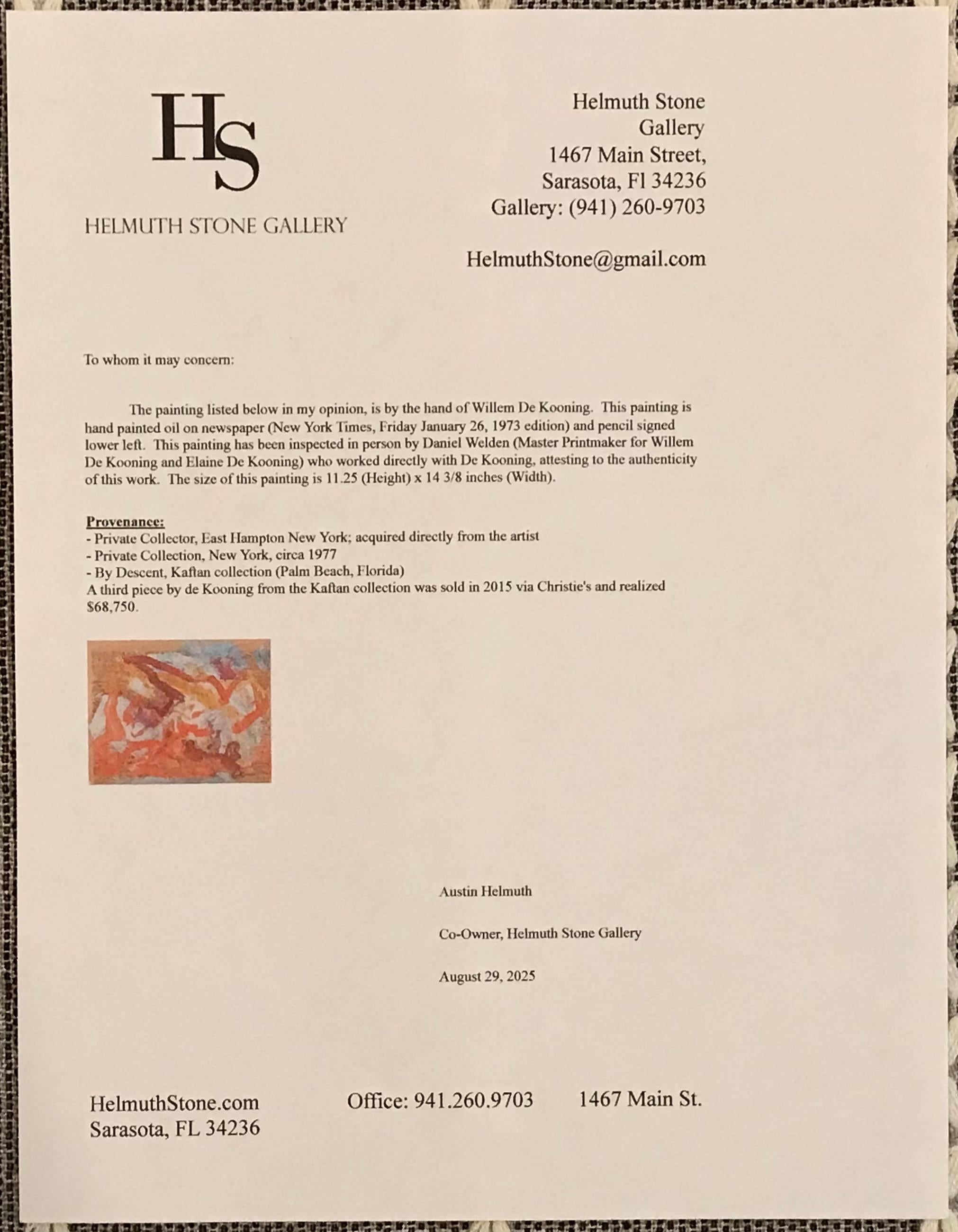 Willem de Kooning Abstrakt auf Zeitungspapier im Angebot 9