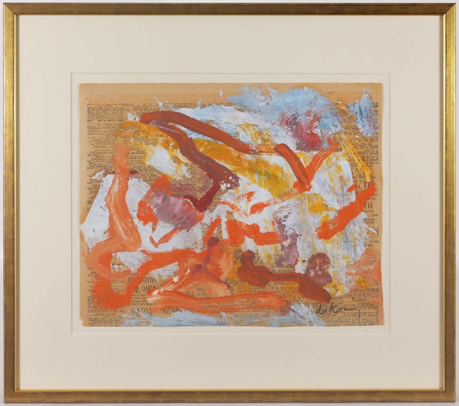 Willem de Kooning Abstrakt auf Zeitungspapier im Angebot 1