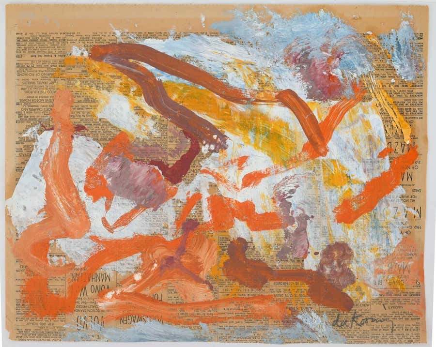 Willem De Kooning Abstract on Newsprint