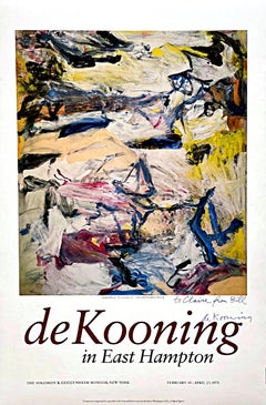 Vintage de Kooning in East Hampton, hand signed and inscribed to Claire York