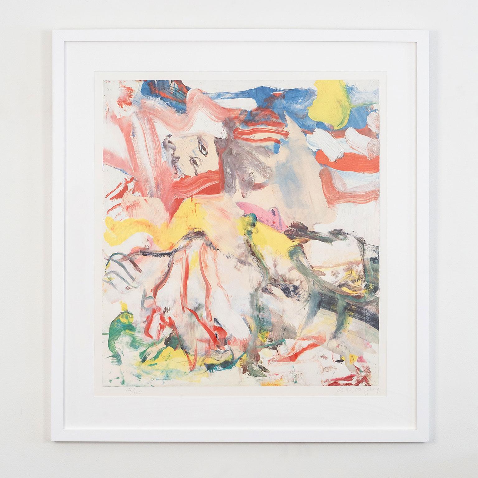 "Figures in a Landscape VI" USA, 1980, Lithograph, Signed and dated by artist - Print by Willem de Kooning