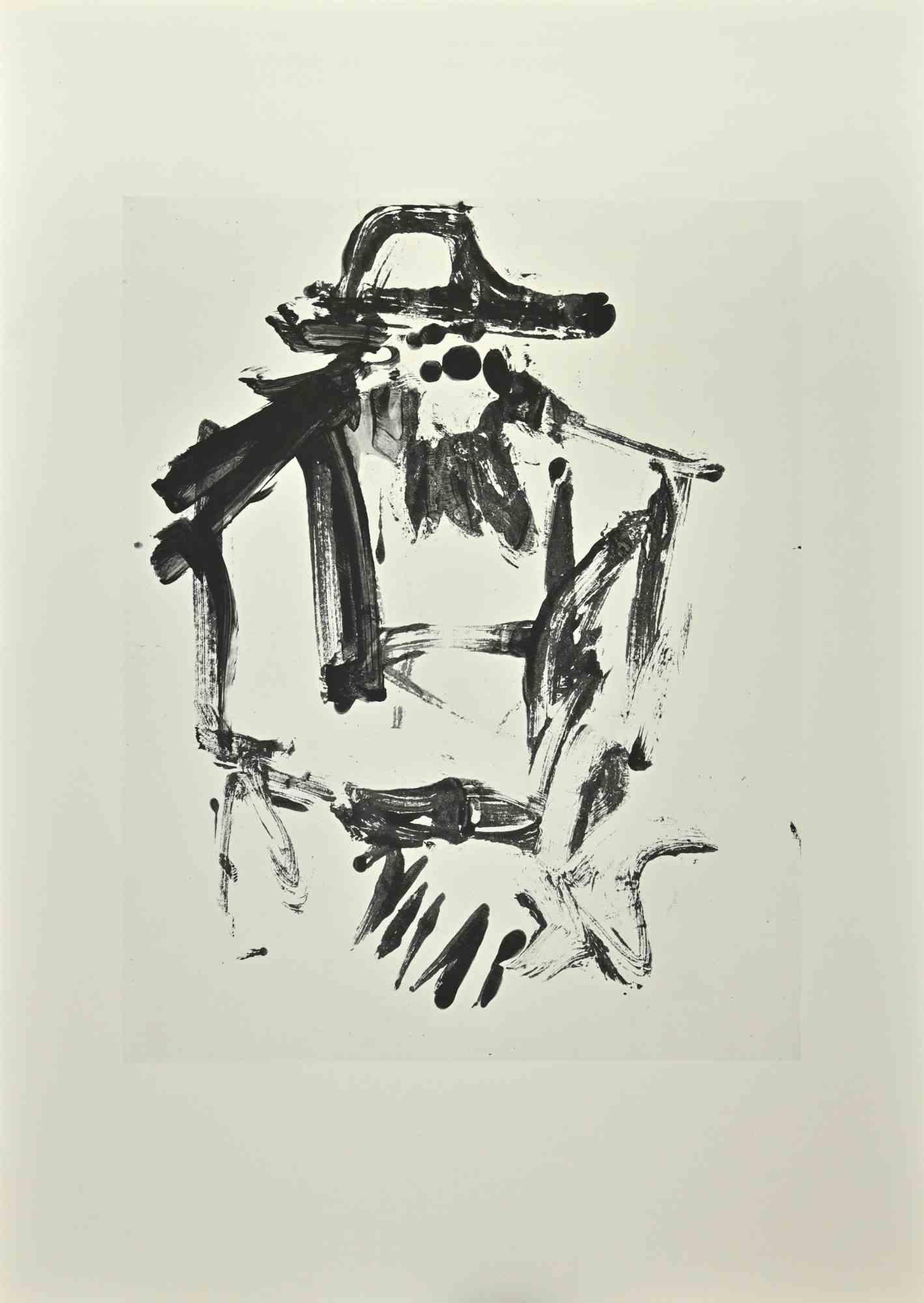 Willem de Kooning Abstract Print - Man - Offset and Lithograph after Willem De Kooning - 1985