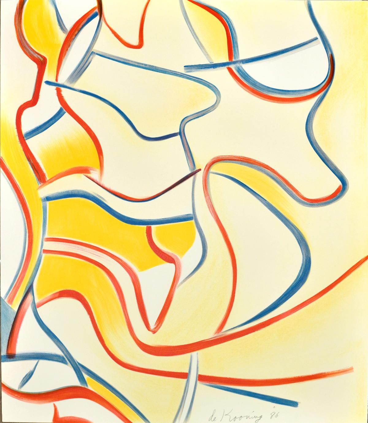 Quatre Lithographies - White Abstract Print by Willem de Kooning