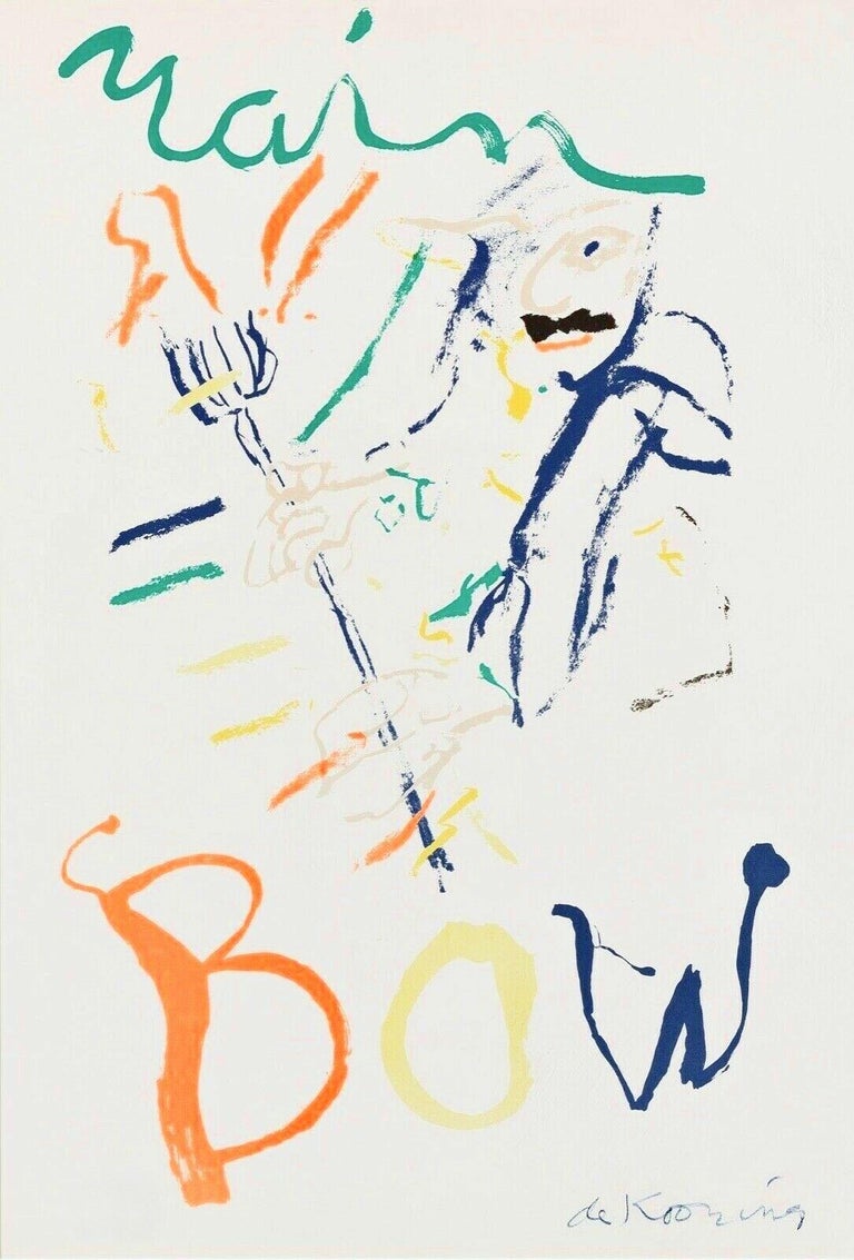 Artist: Willem de Kooning (1904-1997)
Title: Rainbow: Thelonious Monk, Devil at the Keyboard
Year: 1976
Medium: Color lithograph on cream wove Beckett paper
Edition: 125, plus proofs
Size: 35.5 x 24.5 inches
Condition: Excellent
Inscription: Signed