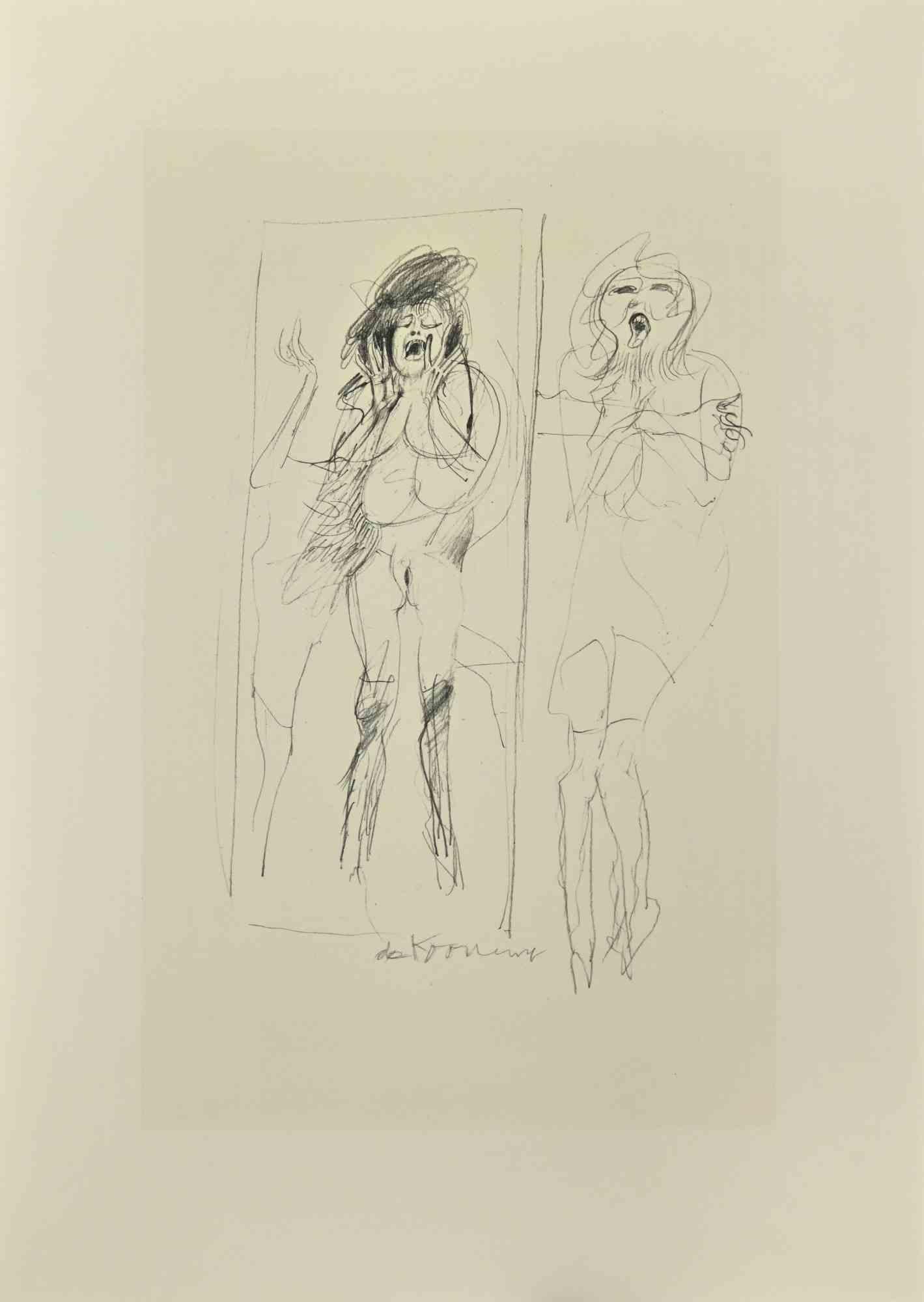 Screaming Girls - Offset and Lithograph after Willem De Kooning - 1985
