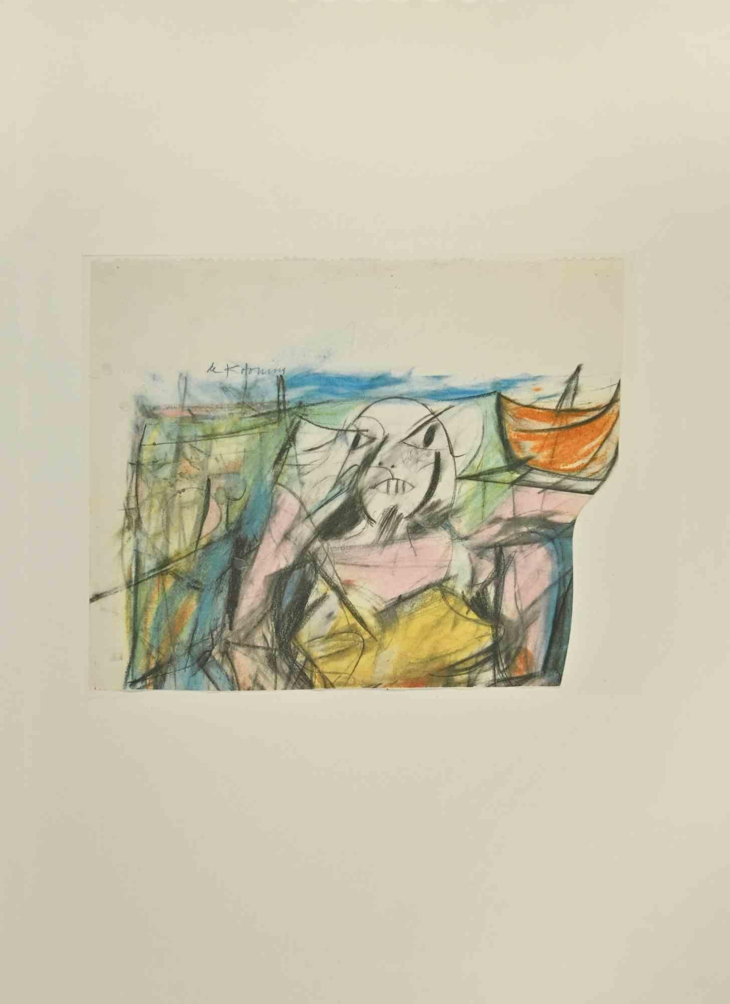 Willem de Kooning Abstract Print - Sunday for Women I - Offset and Lithograph after Willem De Kooning - 1985