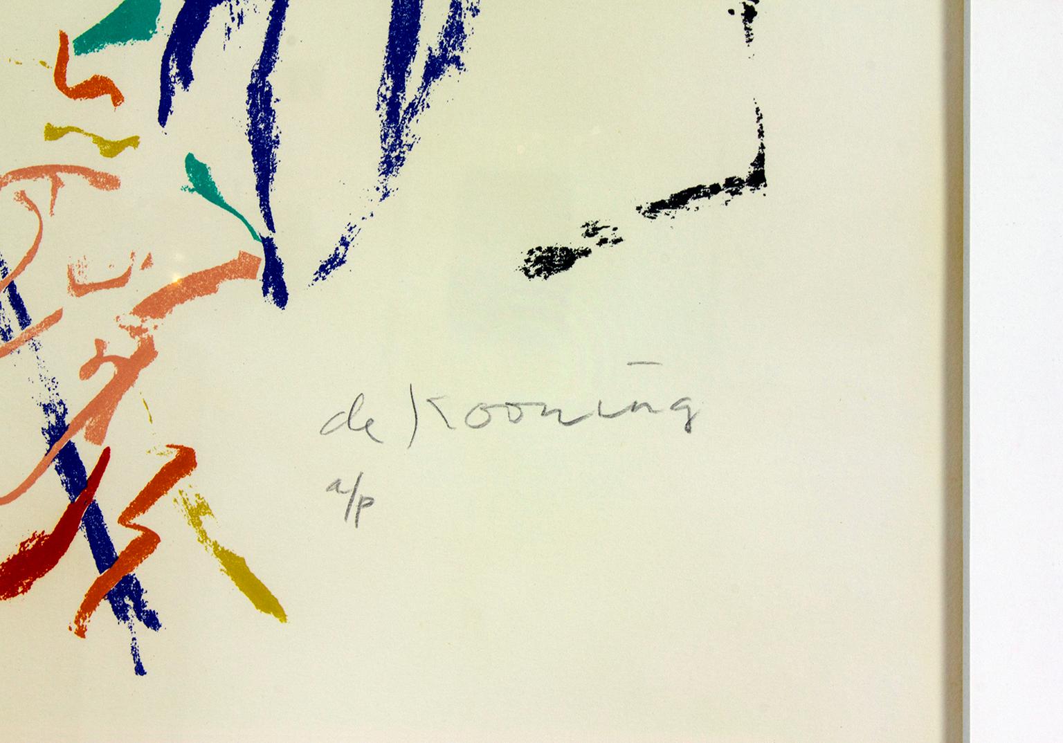 „Der Dämon auf dem Keyboard“ 1976, handsignierte Lithographie von Willem de Kooning im Angebot 1
