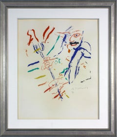 "The Devil at the Keyboard" 1976 hand-signed lithograph by Willem de Kooning