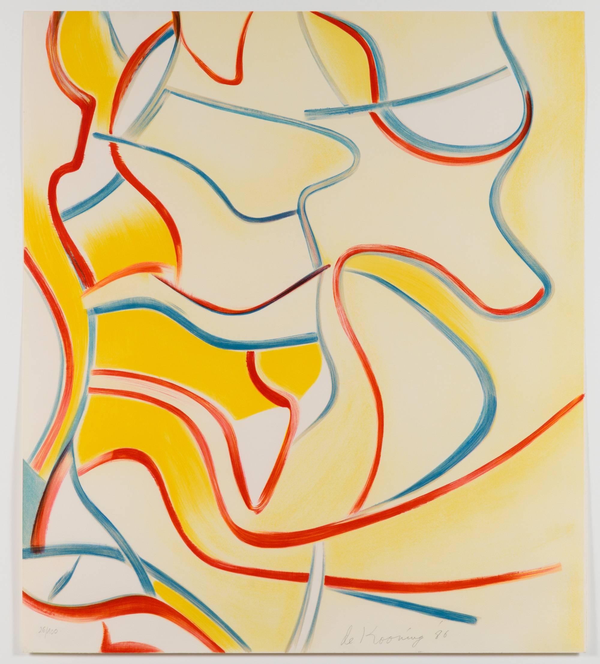 Willem de Kooning Abstract Print - Untitled, from Quatre Lithographies