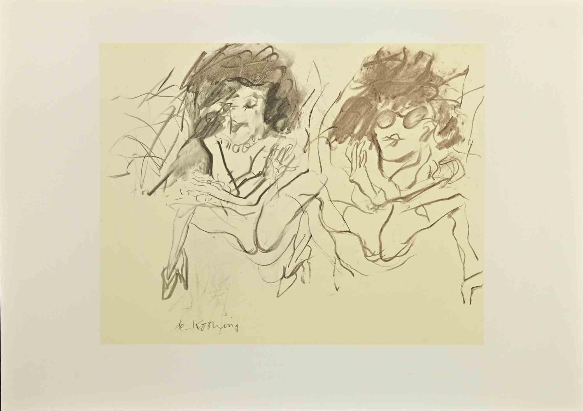 Willem de Kooning Print - Untitled- Offset and Lithograph after Willem De Kooning - 1985