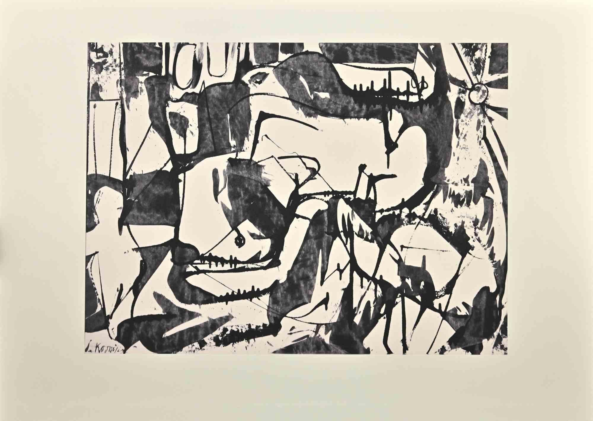 Abstract Print Willem de Kooning - Sans titre - Offset et lithographie d'après Willem De Kooning - 1985