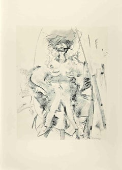Vintage Woman in a Rowing Boat - Offset and Lithograph after Willem De Kooning - 1985