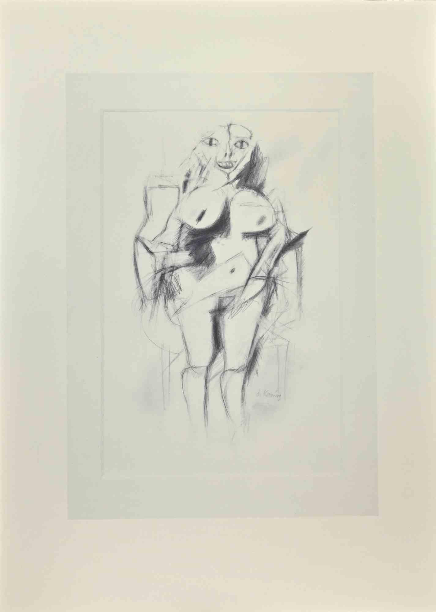 Willem de Kooning Print - Woman Standing - Offset and Lithograph after Willem De Kooning - 1985