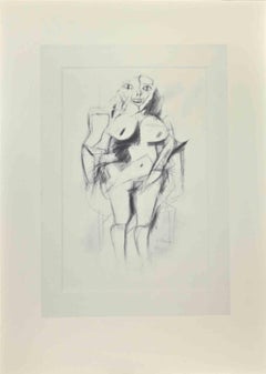 Frau stehend – Offset- und Lithographie nach Willem De Kooning – 1985