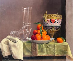 Still Life of Oranges, Glassware and an Ormolu