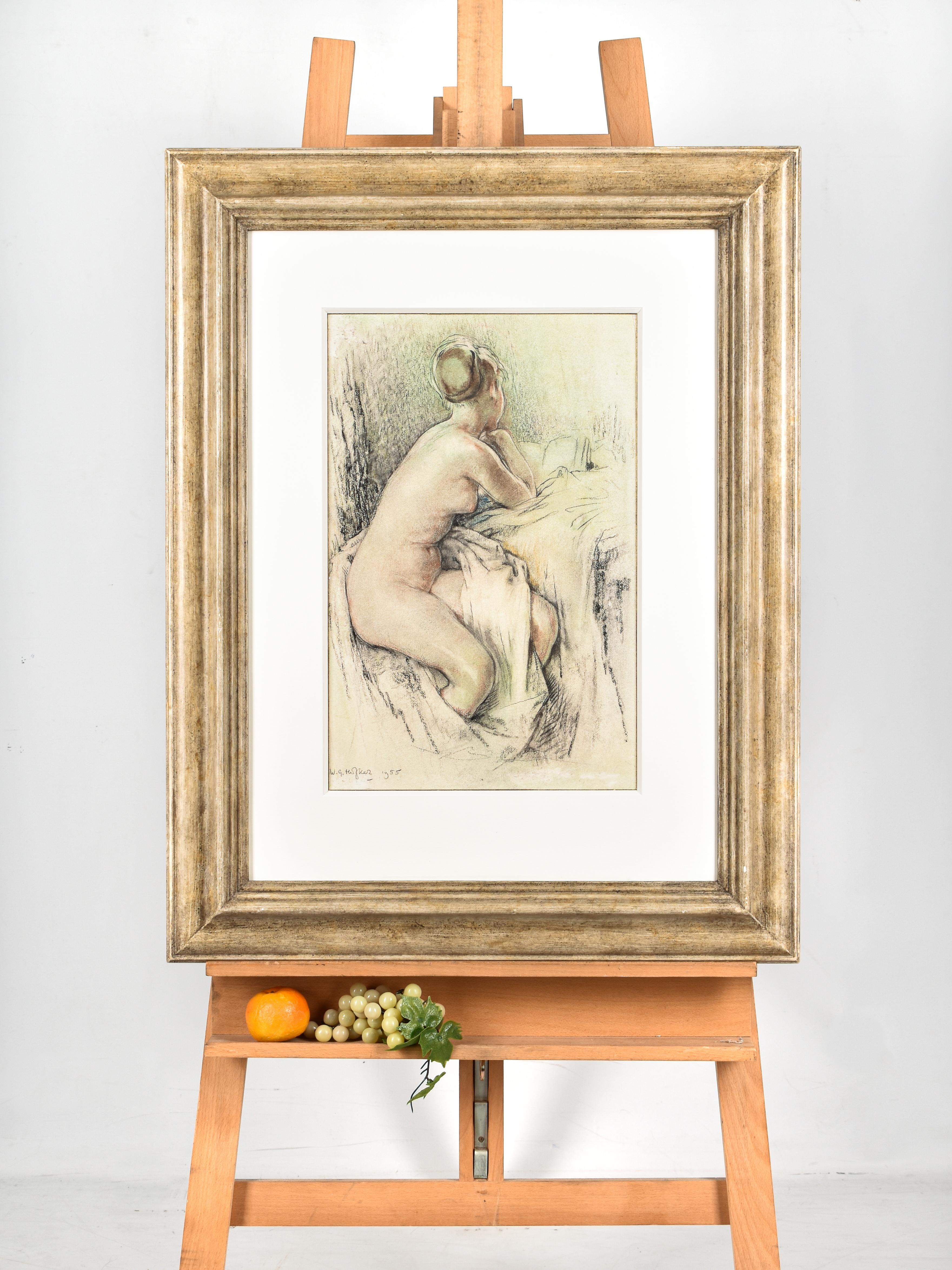 Lady in Nude - Willem Gerard Hofker - Original painting - Painting by Willem G. Hofker
