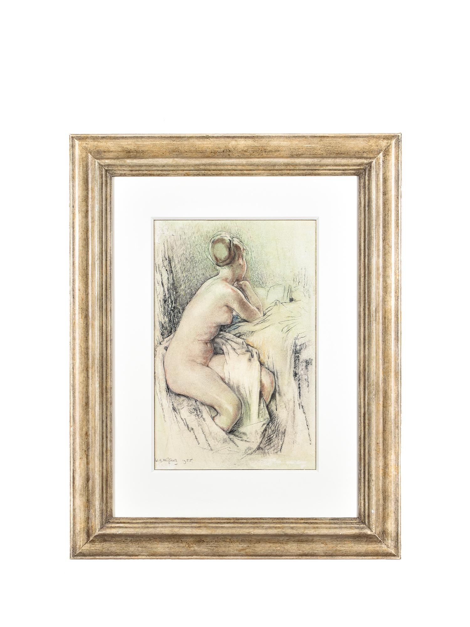 Willem G. Hofker Nude Painting - Lady in Nude - Willem Gerard Hofker - Original painting