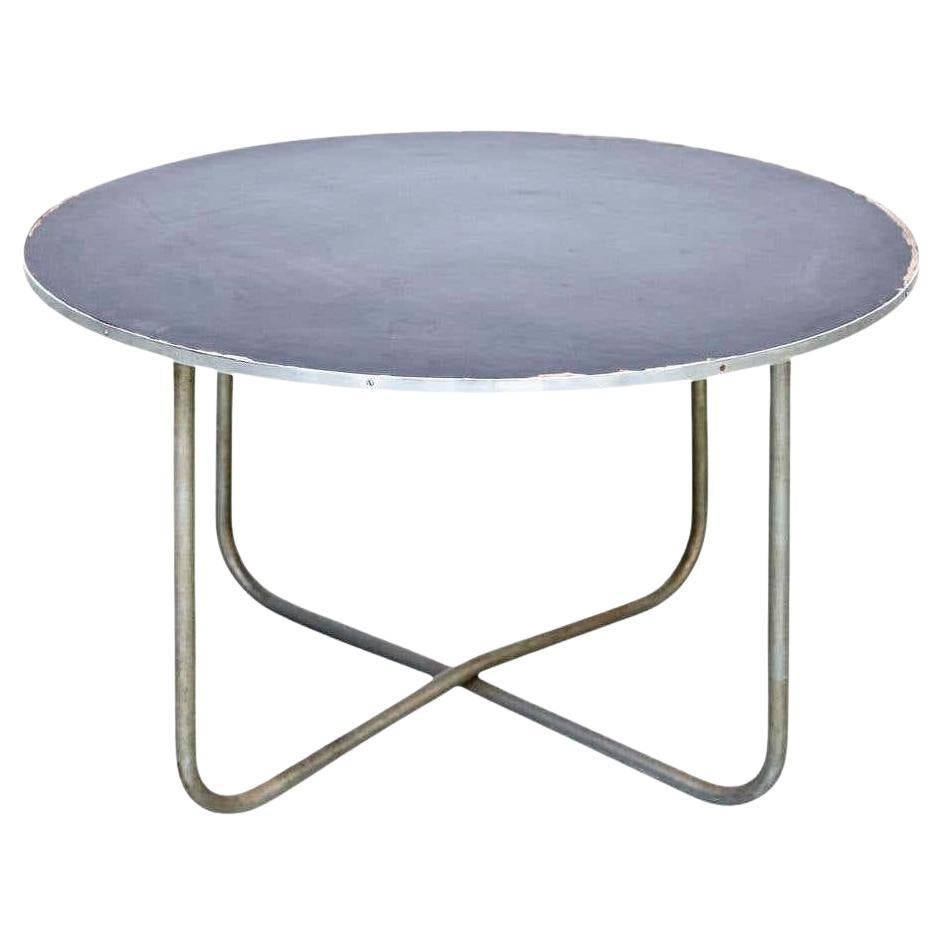 Willem H. Gispen Mid-Century Modern Dining Table, Metal and Wood For Sale