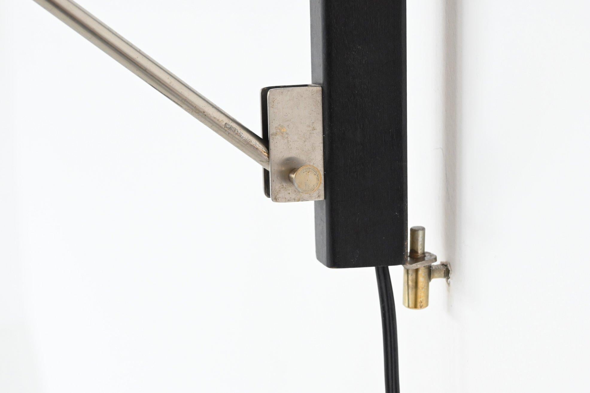 Dutch Willem Hagoort arc wall lamp Hagoort Lampen The Netherlands 1960