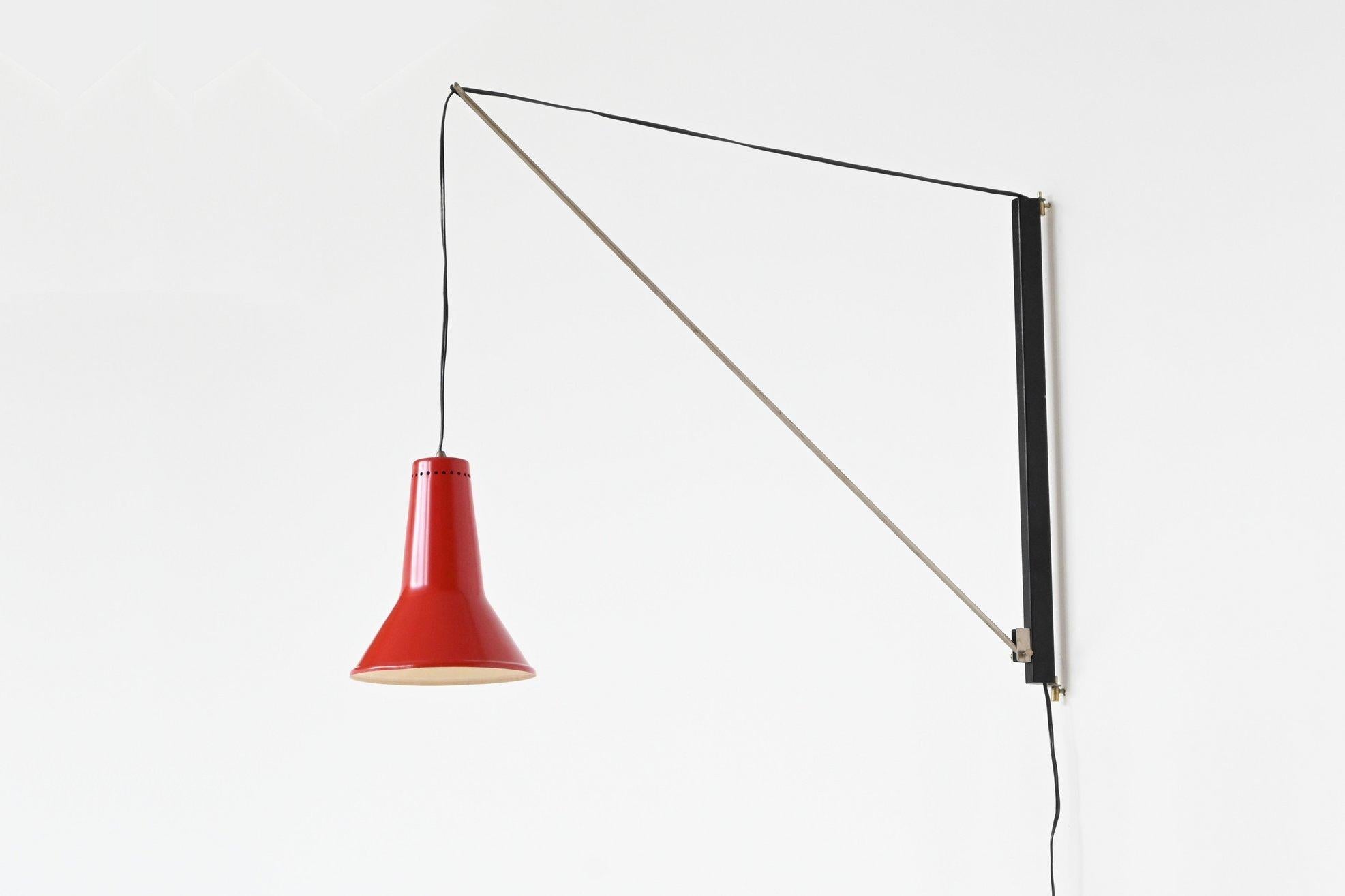 Aluminum Willem Hagoort arc wall lamp Hagoort Lampen The Netherlands 1960