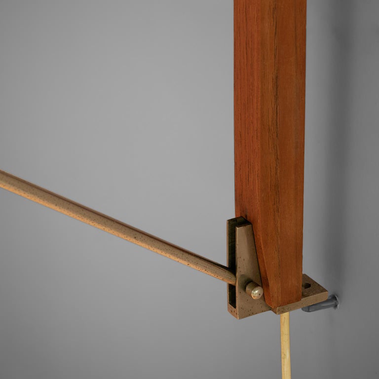 Willem Hagoort Wall Lamp 'Arc' in Teak and Metal For Sale 1