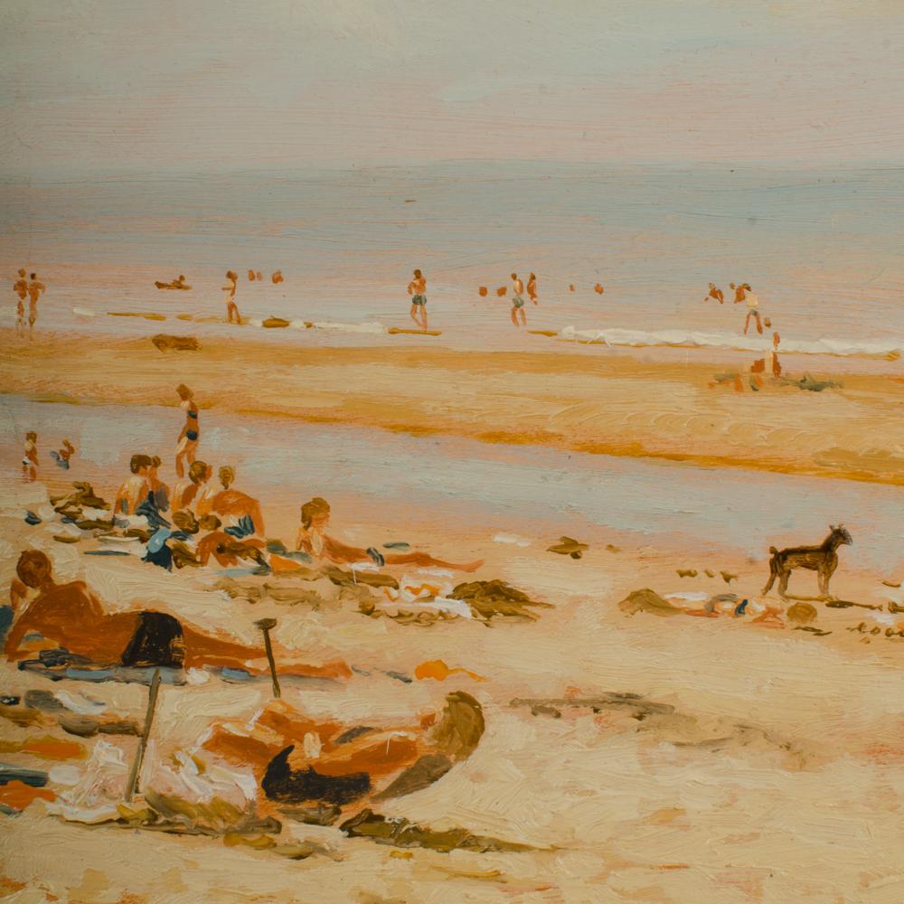 Willem Helfferich (Dutch) Pastel Beach In Good Condition For Sale In Philadelphia, PA
