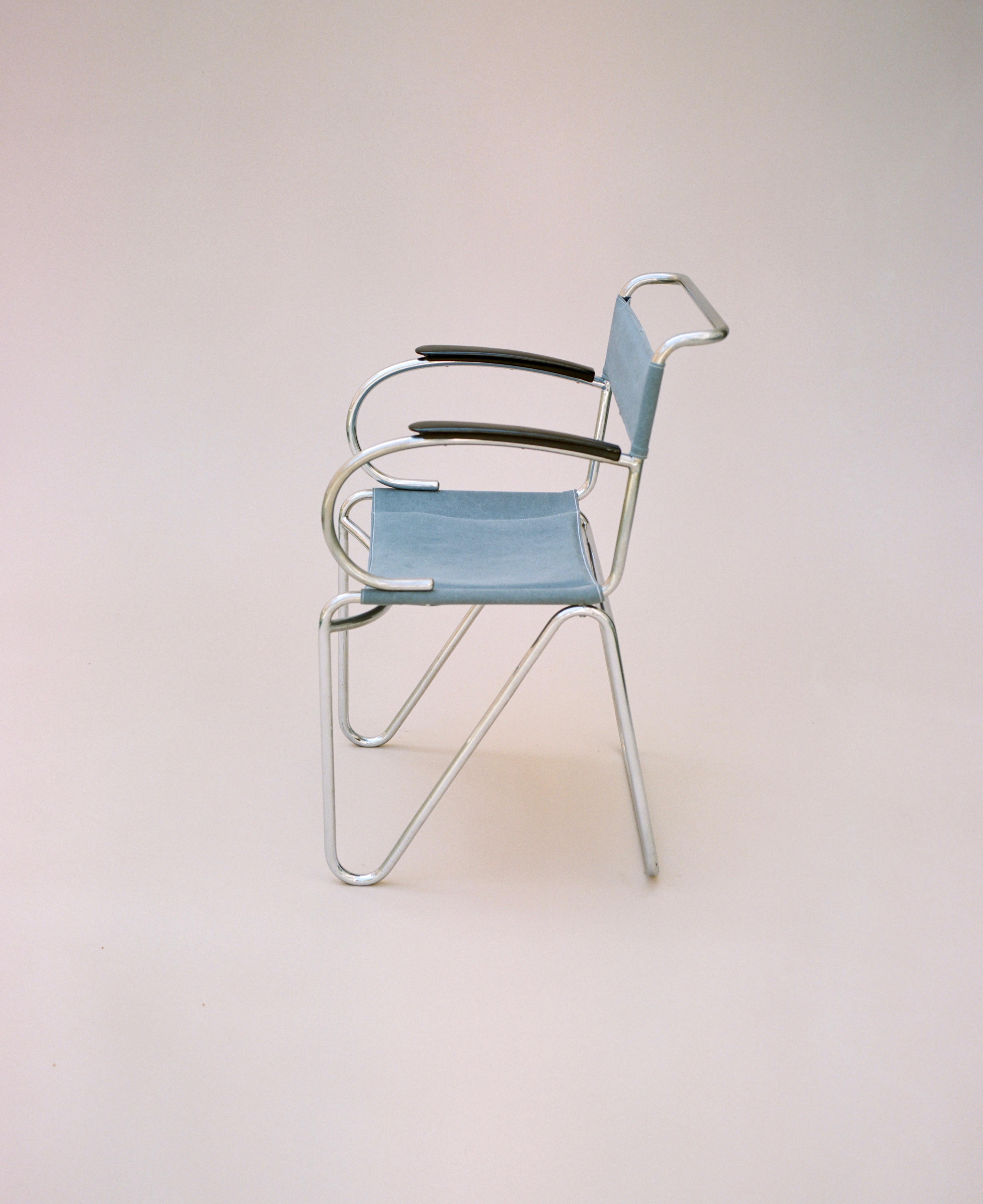 Dutch Willem Hendrik Gispen, Rare Diagonal Chair Variant, circa 1930