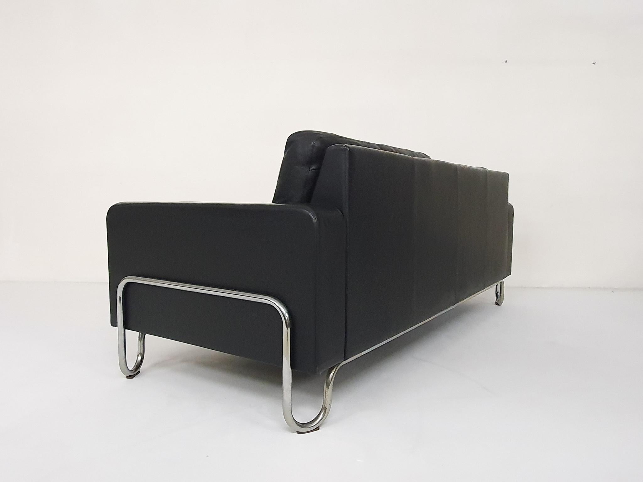Metal Willem Hendrik Gispen Sofa Model Ad B3, Manufactured by Dutch Originals