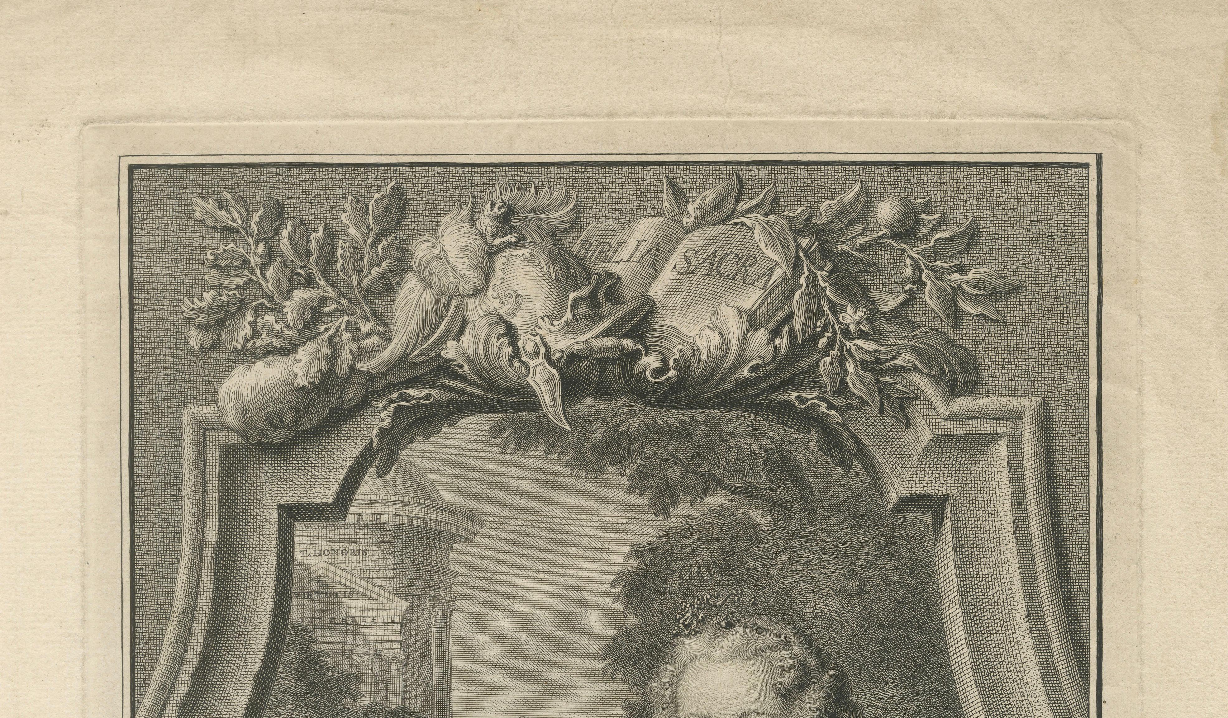 Willem IV and Princess Carolina – Antique Dutch Engraving c.1730 For Sale 2