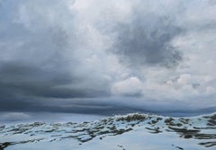 Mer du Nord soufflante - Peinture contemporaine du 21e siècle représentant des paysages marins