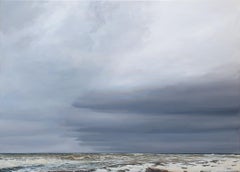 Ciel noir en mai - Peinture contemporaine du 21e siècle représentant l'océan